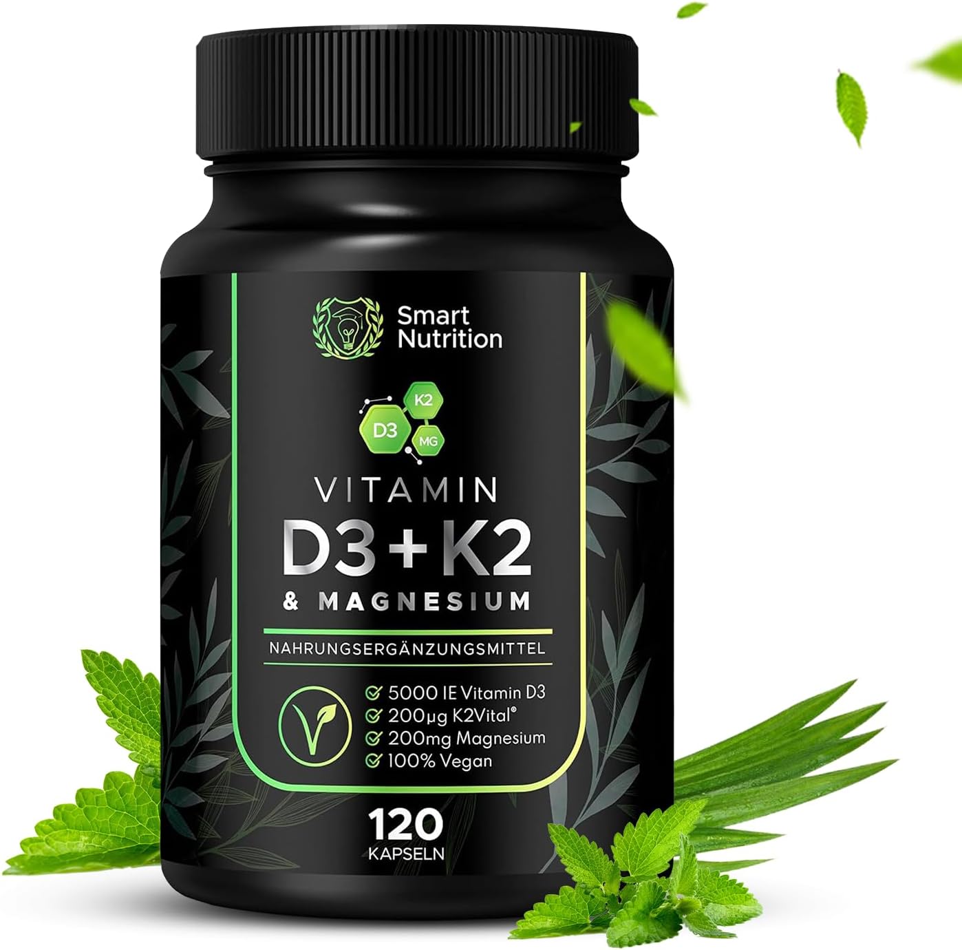 Dose Smart Nutrition Vitamin D3 plus K2 und Magnesium